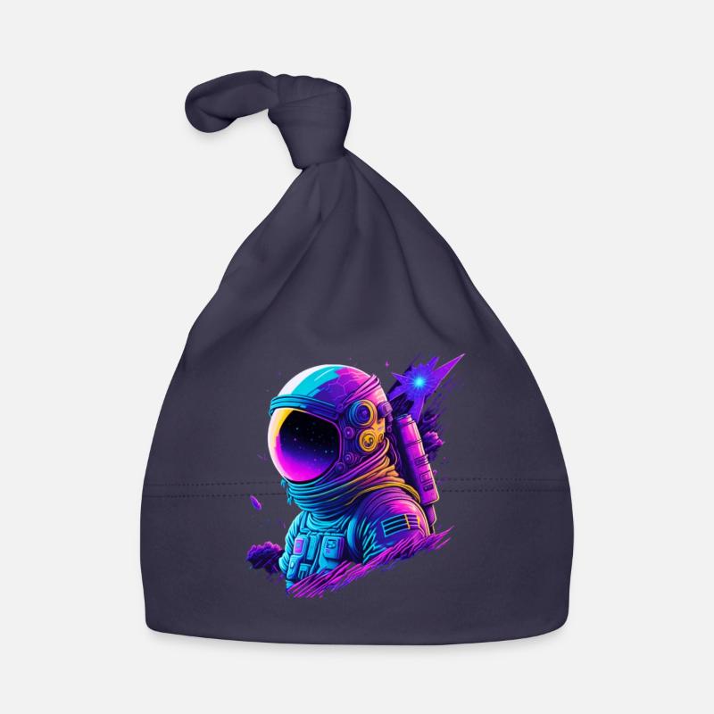 Synthwave Astronaut Space Explorer Organic Baby Cap