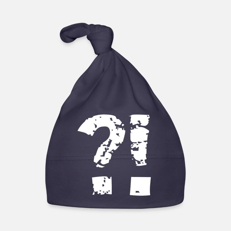 Fragezeichen Ausrufezeichen Comicstyle. - Baby Bio-Mütze - Navy