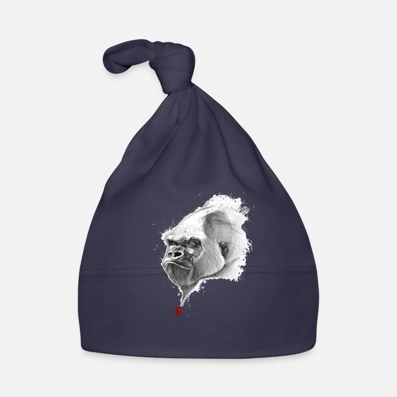 Sketchy Gorille - Bonnet bio Bébé - marine