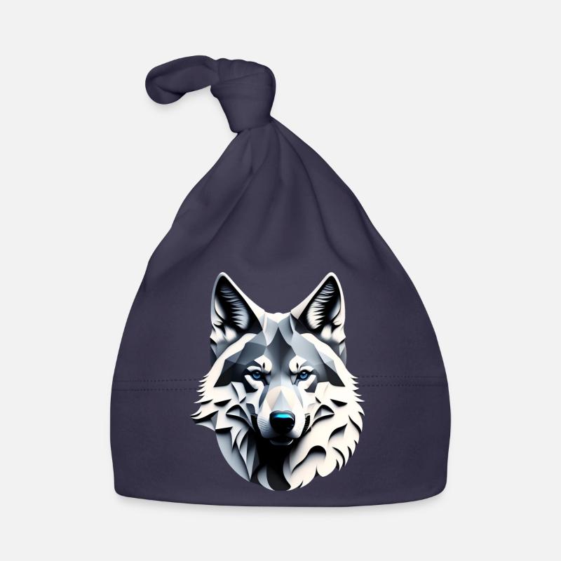 Wolf mit blauen Augen Baby Bio-Mütze