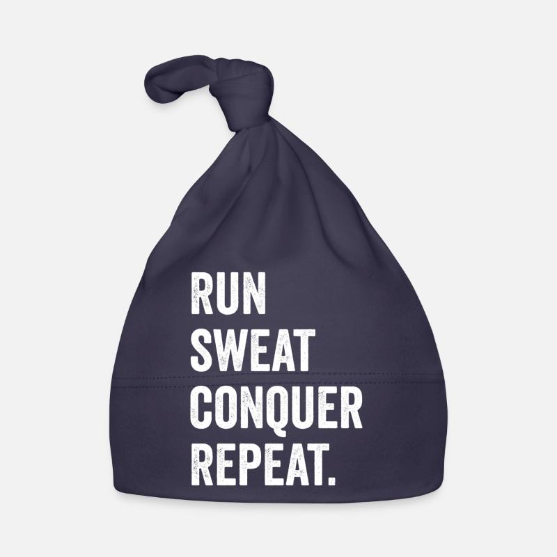 Courir. Sueur. Conquérir. Répéter. Bonnet bio Bébé