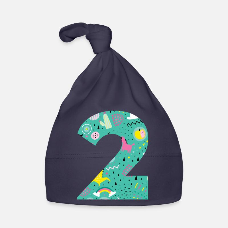 Personalized Birthday Number 2 Organic Baby Cap
