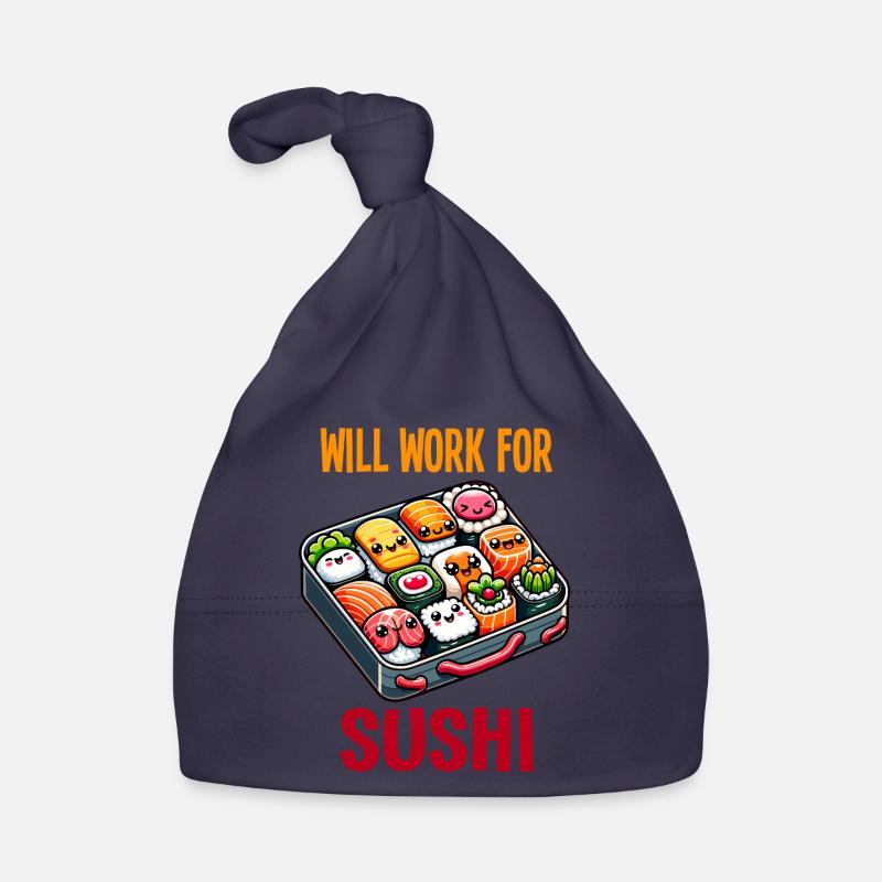 Will Work For Sushi Organic Baby Cap