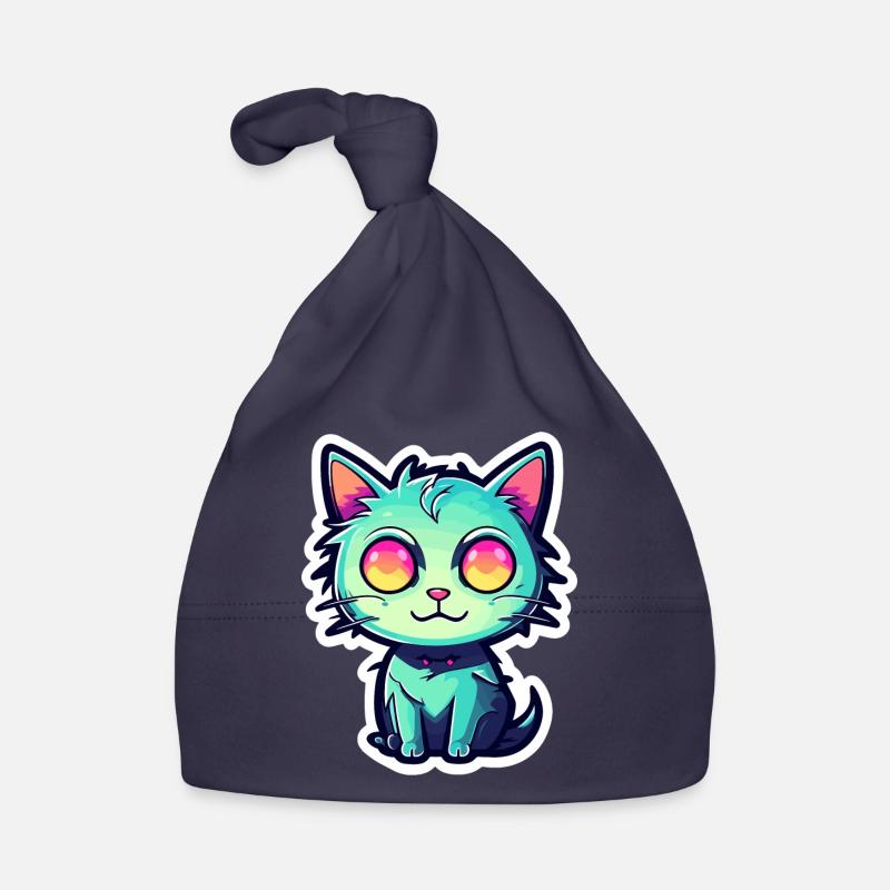 Illustration de chat mignon Bonnet bio Bébé