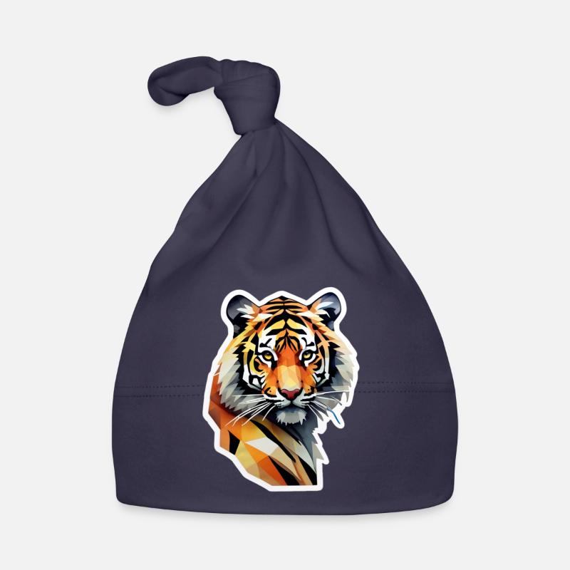 Polygone de tigre - Bonnet bio Bébé - marine
