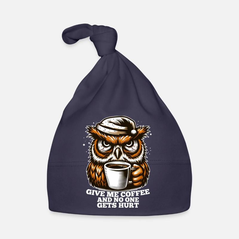 Eule Kaffee müde Geschenk Baby Bio-Mütze