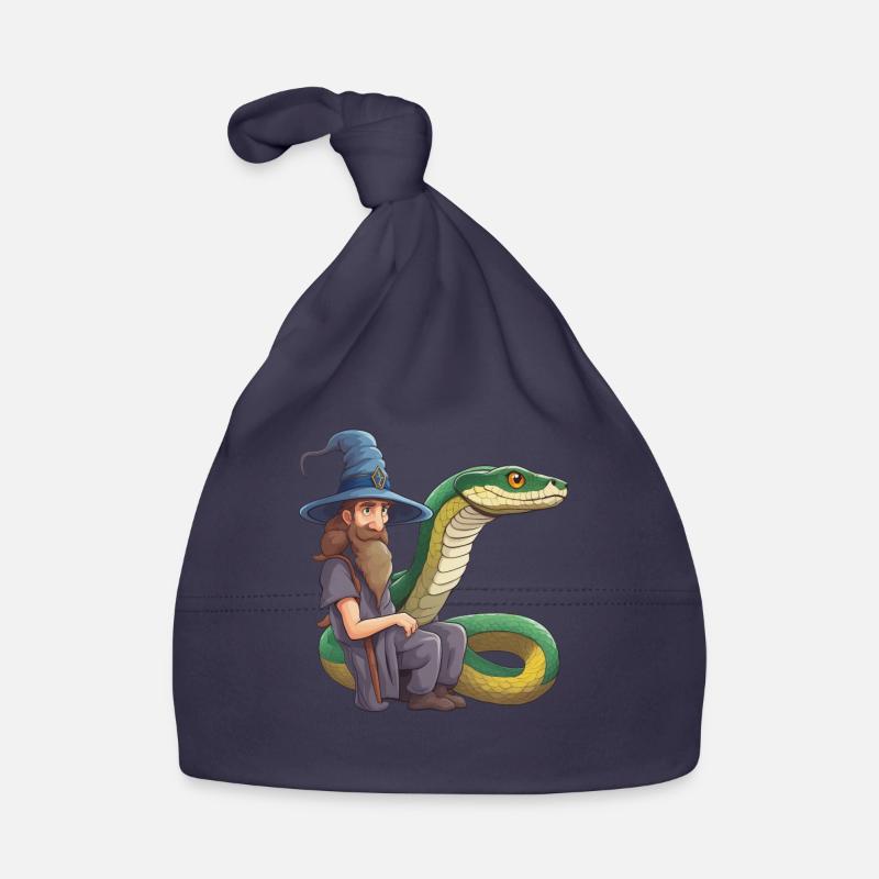 Wizard Snake Anaconda snake Snake Boa Python - Organic Baby Cap - navy
