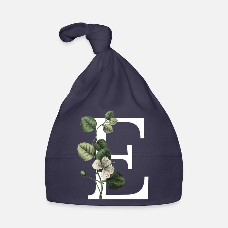 lettre e botanique vert Bonnet bio Bébé