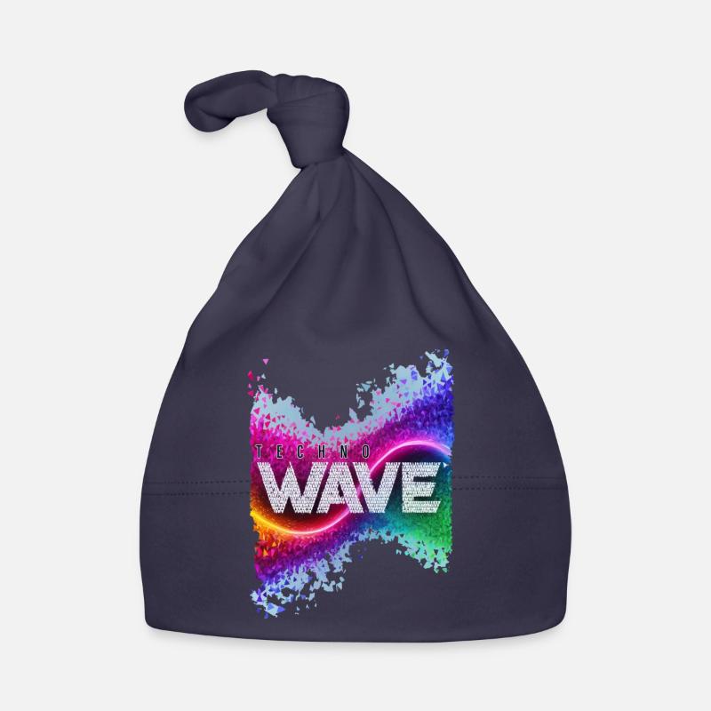 techno wave - Baby Bio-Mütze - Navy