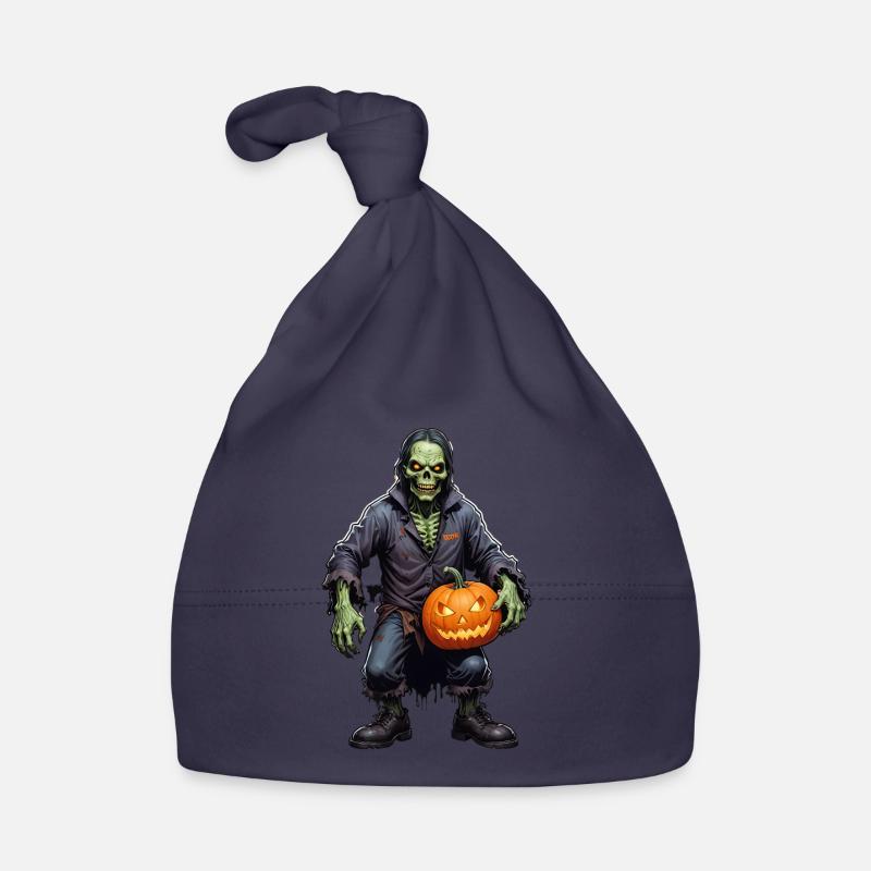 Halloween - Zombie Horror Horror with Pumpkin Organic Baby Cap