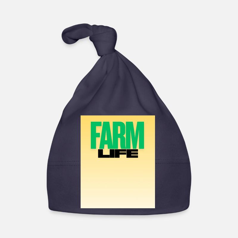 Vie à la ferme Typographie audacieuse - Bonnet bio Bébé - marine