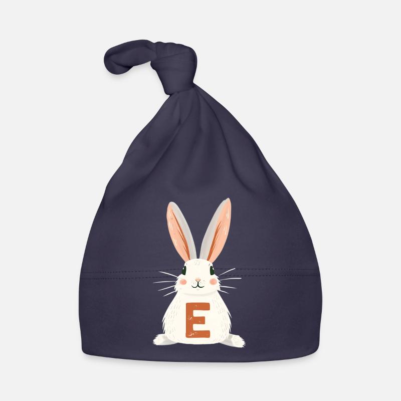E Letter - Bunny - Personalizable Organic Baby Cap