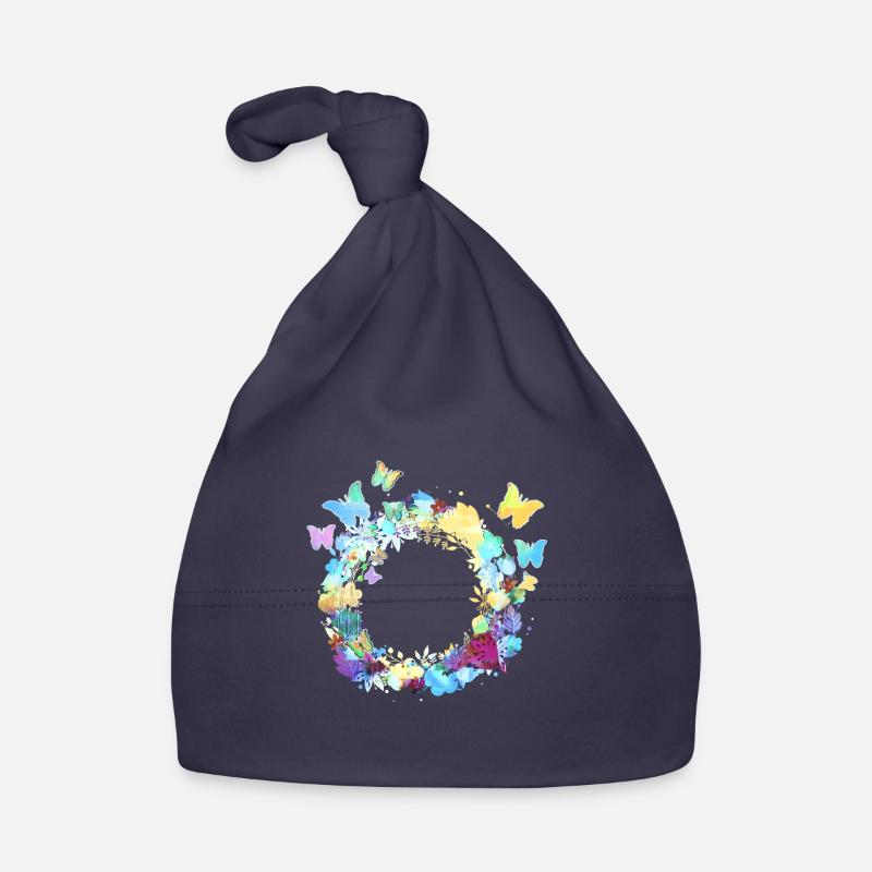 couronne de fleurs,vide, couronne,fleurs,papillons Bonnet bio Bébé