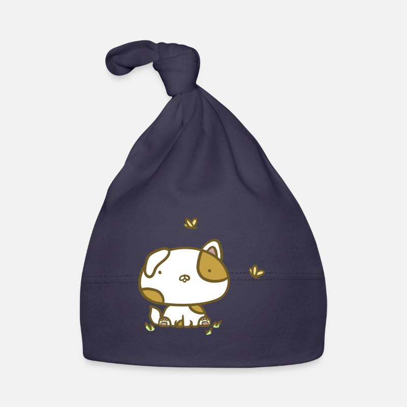Chien mignon - Bonnet bio Bébé - marine