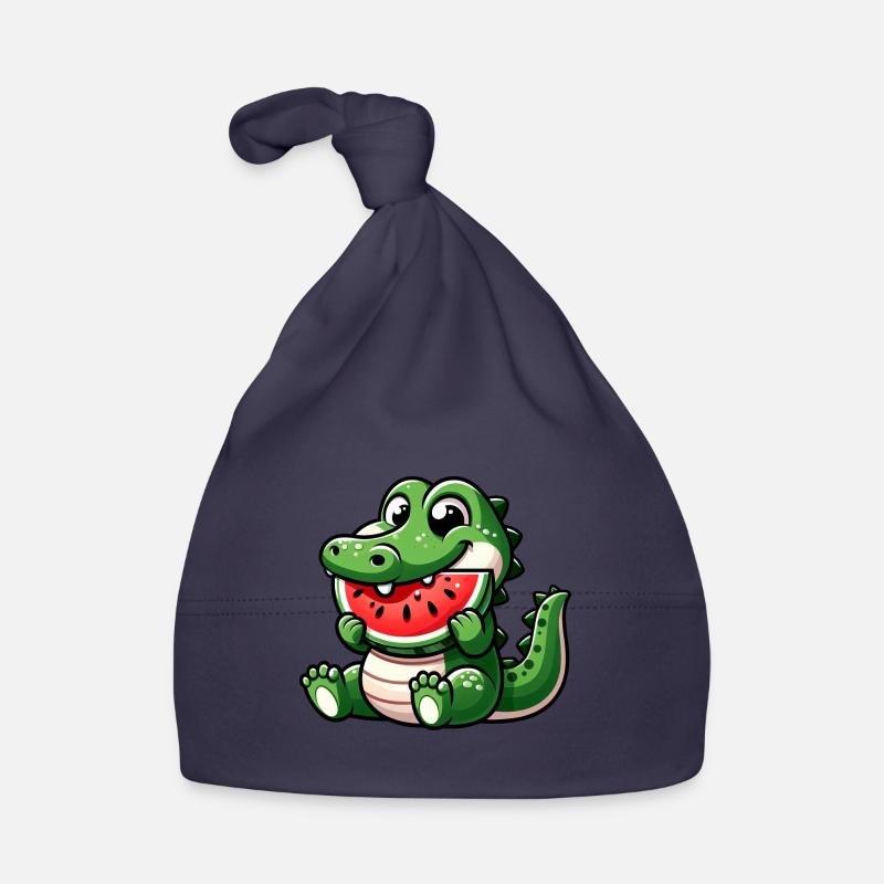 Crocodile avec pastèque fruité mignon Bonnet bio Bébé