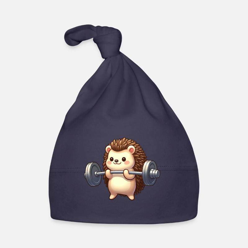 Hedgehog Training Barbell Workout Cartoon Organic Baby Cap