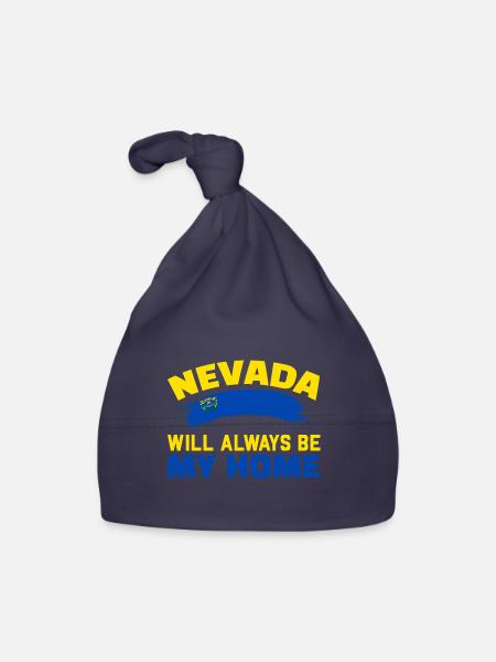 Le Nevada sera toujours ma maison USA Amérique Ne - Bonnet bio Bébé - marine - Devant