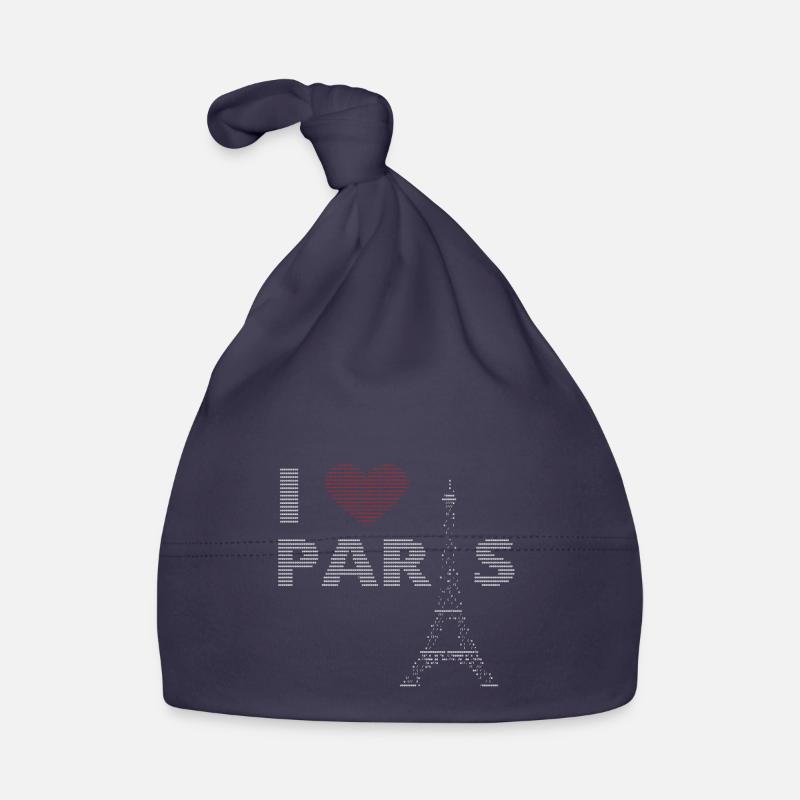 J’adore Paris ASCII - Bonnet bio Bébé - marine