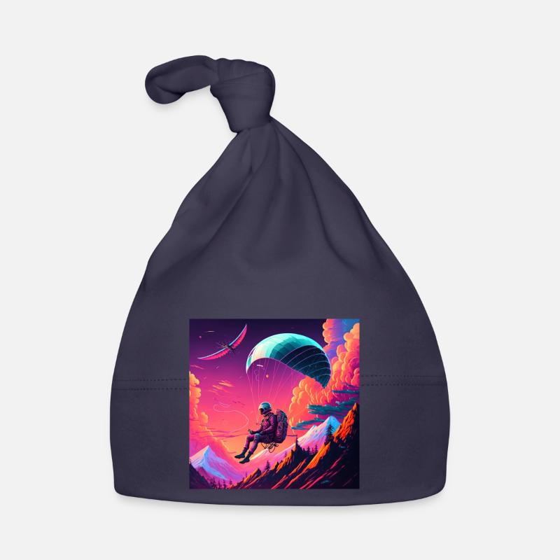 Paragliders in synthwave style Organic Baby Cap