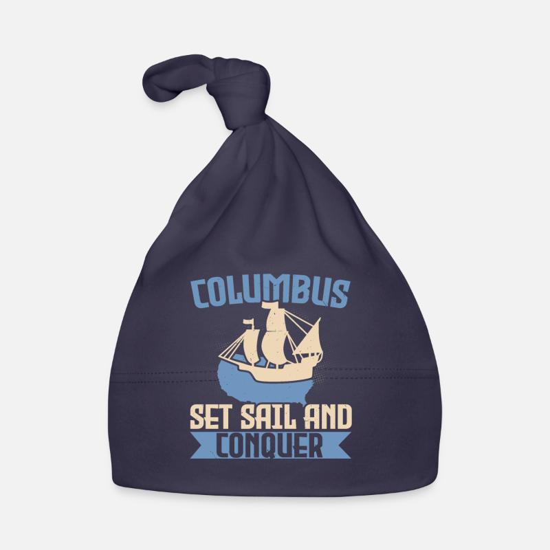 Columbus sets sail and ships conquer Columbus Organic Baby Cap