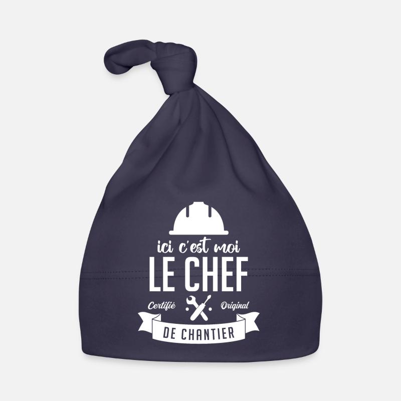Ici c'est moi le Chef de Chantier Bonnet bio Bébé
