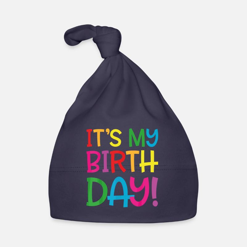 c'est mon anniversaire - Bonnet bio Bébé - marine