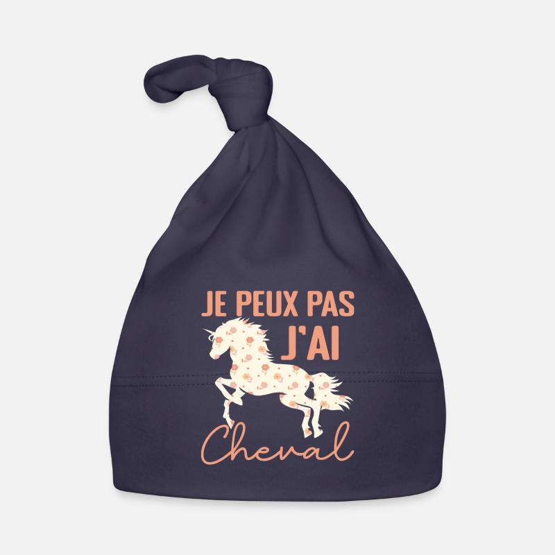 Je Peux Pas J'ai Cheval - Cadeau cheval Fleuri Bonnet bio Bébé
