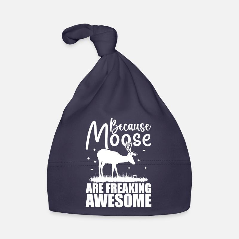 Because Moose Are Freaking Awesome | Moose Lover - Bonnet bio Bébé - marine
