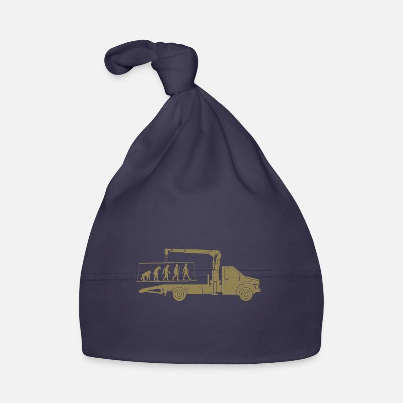 Tow Truck Evolution Silhouette Minimalist Organic Baby Cap