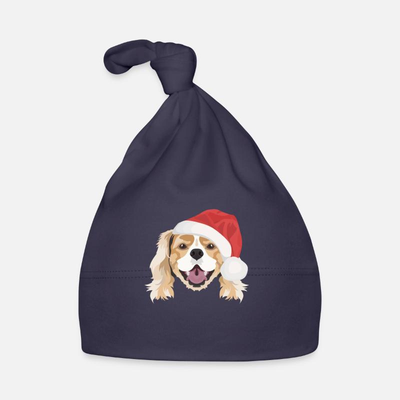Épagneul King Charles Joyeux Noël Bonnet bio Bébé