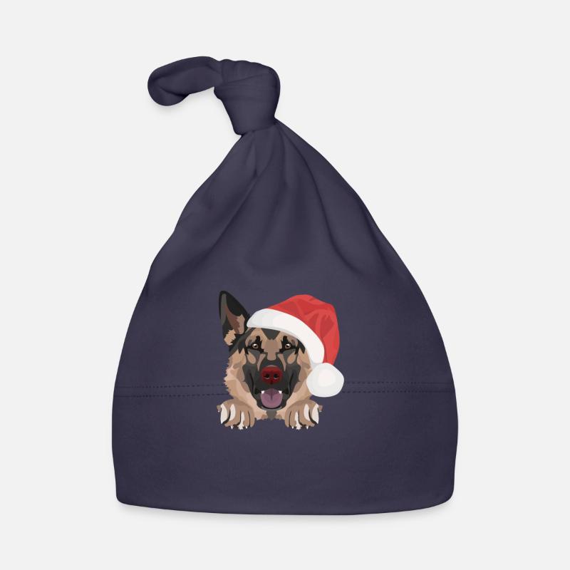 German Shepherd Merry Christmas Organic Baby Cap