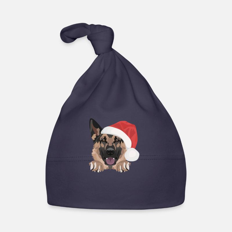 German Shepherd Merry Christmas Organic Baby Cap