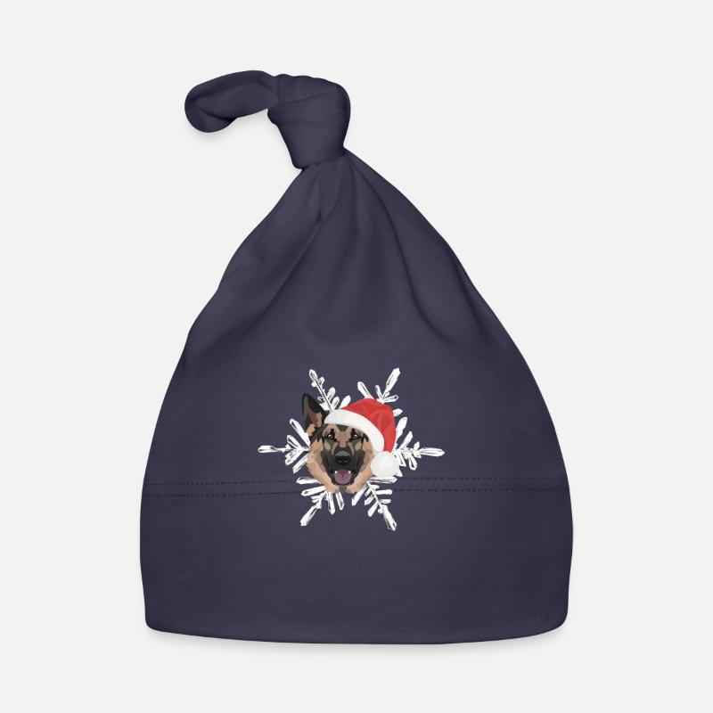 German Shepherd Merry Christmas Organic Baby Cap