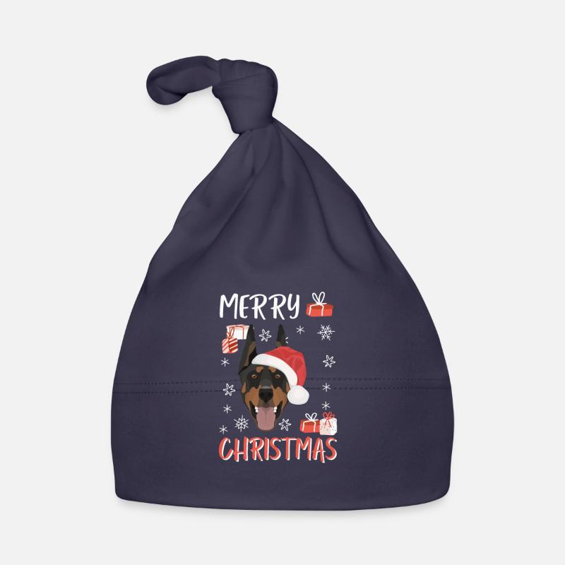 Doberman Joyeux Noël Bonnet bio Bébé