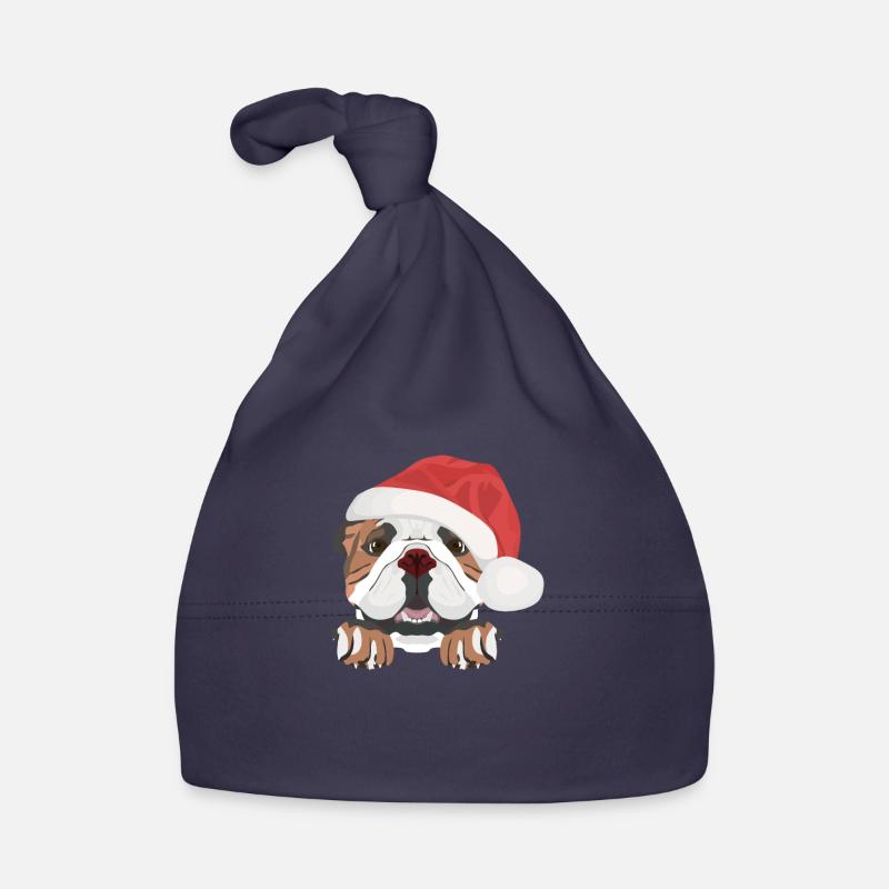 Bouledogue anglais Joyeux Noël Bonnet bio Bébé