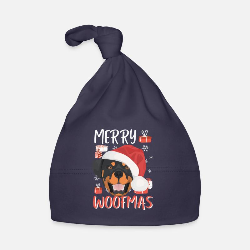 Rottweiler Merry Christmas Organic Baby Cap