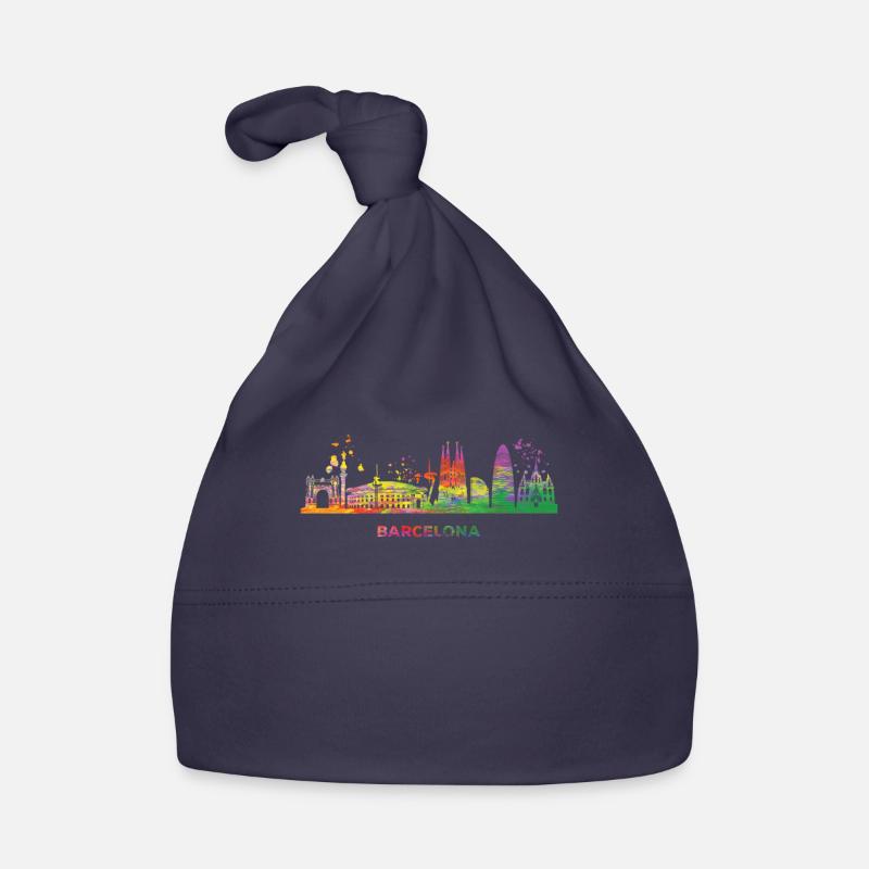 Barcelonische Skyline Barcelone Bonnet bio Bébé