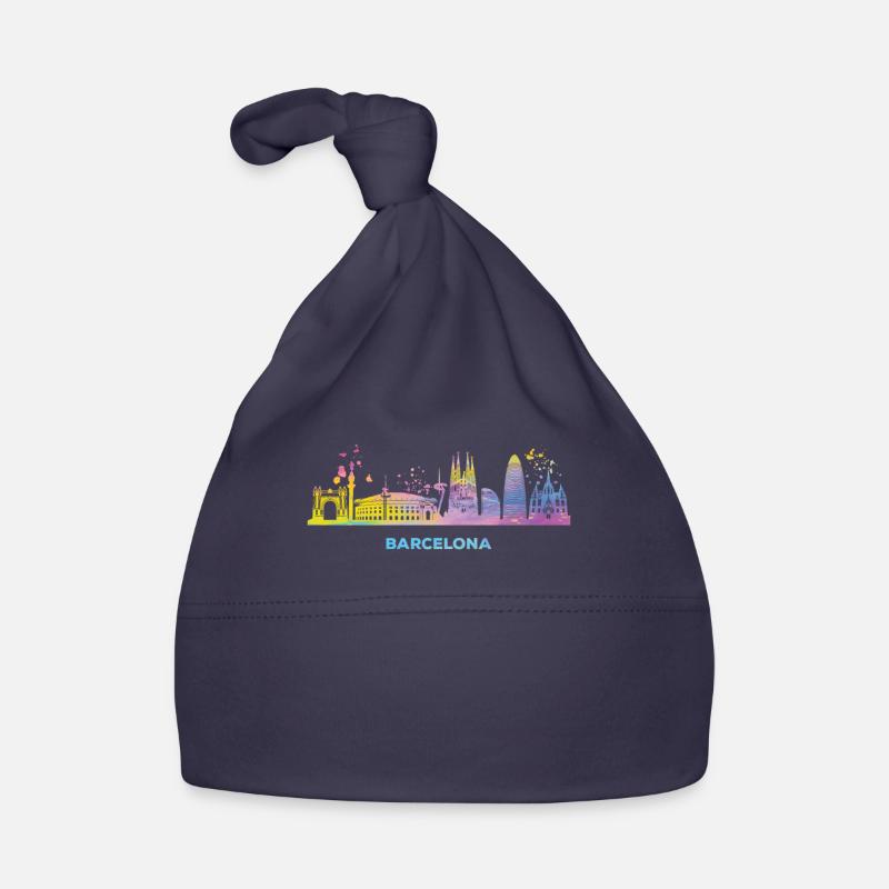 Barcelonische Skyline Barcelone Bonnet bio Bébé