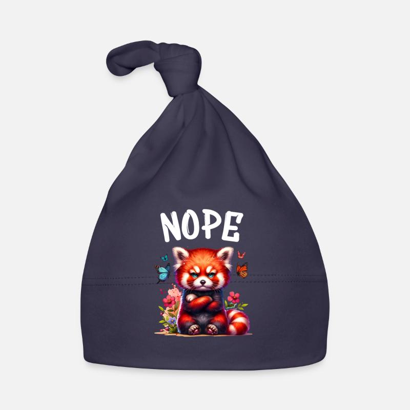 Red Panda Funny Saying Nope Fire Fox Organic Baby Cap