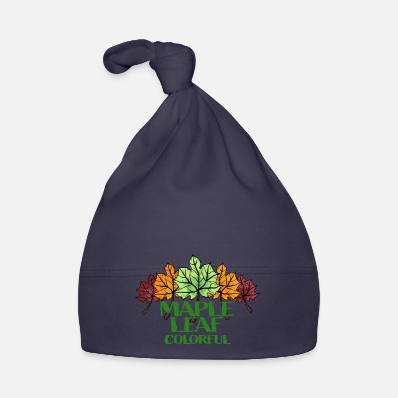 Maple Leaf coloré - Bonnet bio Bébé - marine