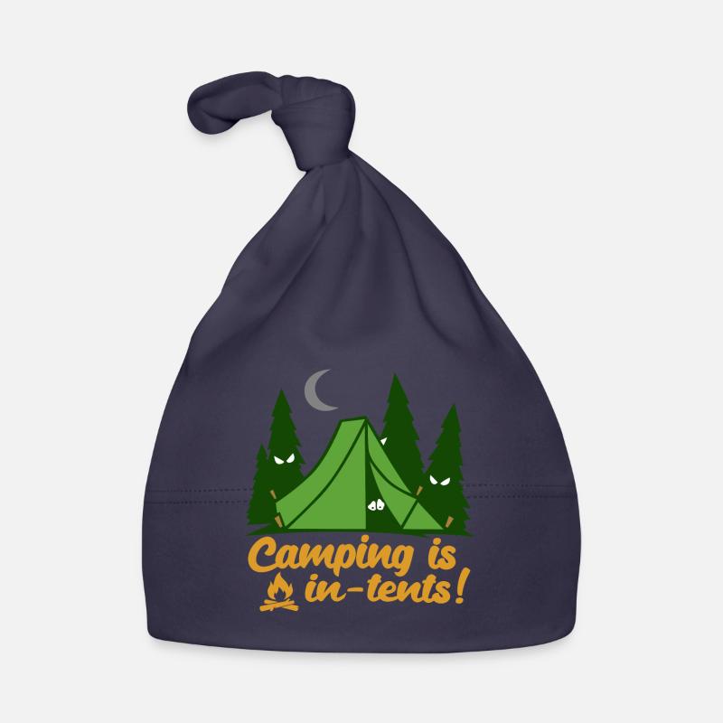 Camping ist in Zelten lustig Baby Bio-Mütze