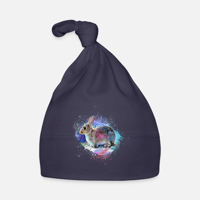 Rabbit,Graffiti,Painter,Colorful,Pet,Rabbit Organic Baby Cap