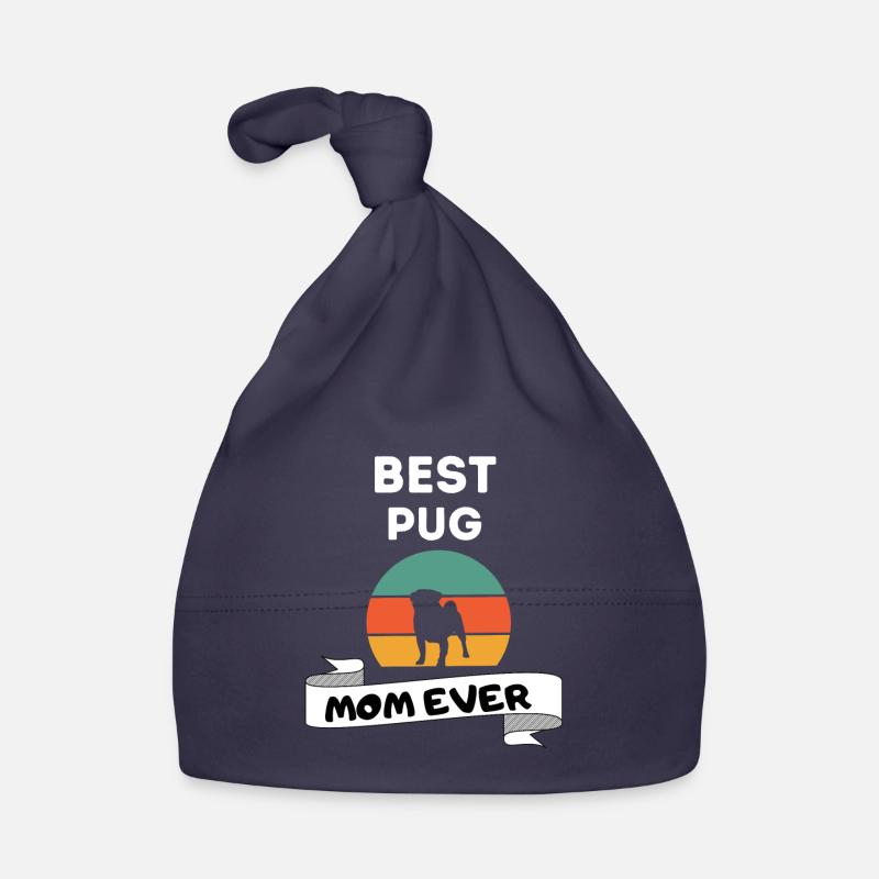 Mops Mama Retro Muttertag Hund Mops Baby Bio-Mütze