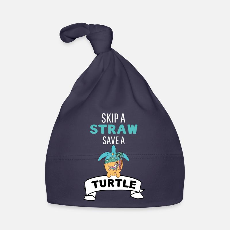 Fun Gift Summer Beach Turtle Organic Baby Cap