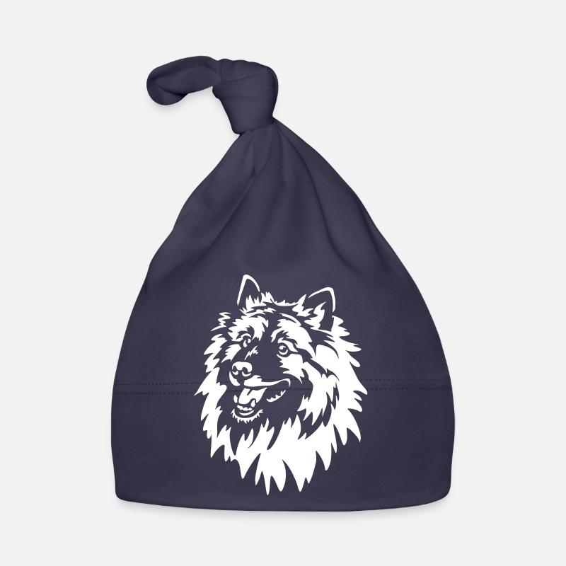 Wolfsspitz Kopf "Black Edition" Baby Bio-Mütze