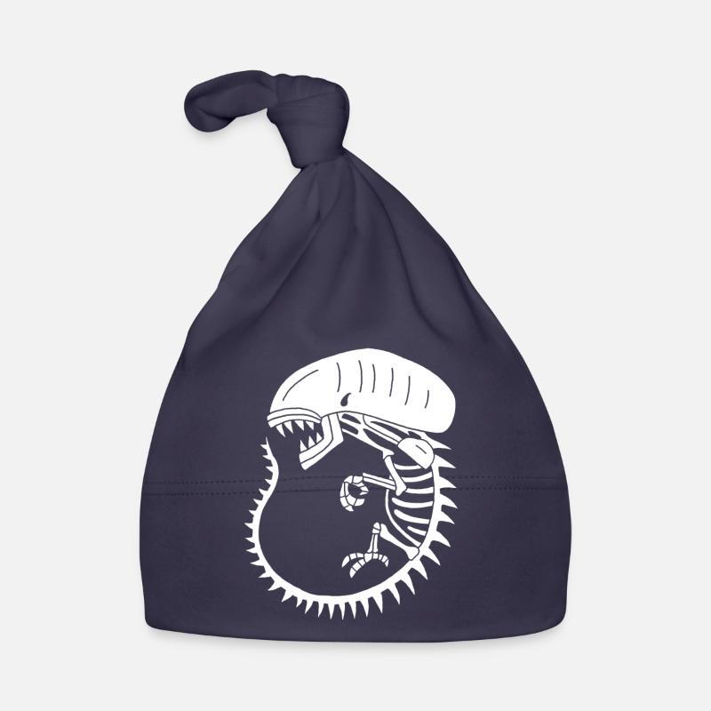 Squelette de monstre extraterrestre blanc - Bonnet bio Bébé - marine