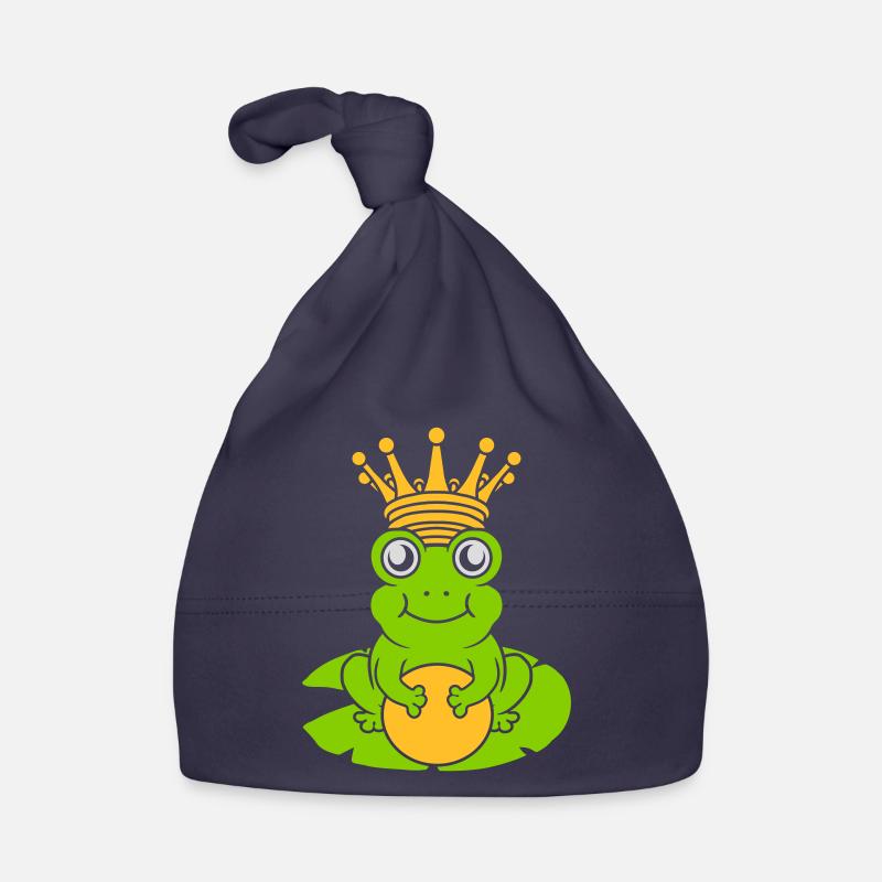 Le roi grenouille enchanté est assis nénuphar Bonnet bio Bébé