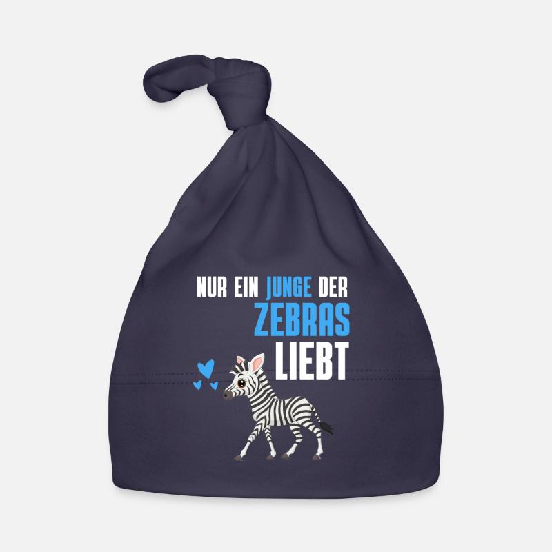 Nur ein Junge der Zebras liebt Tier Geschenk Zebra Baby Bio-Mütze