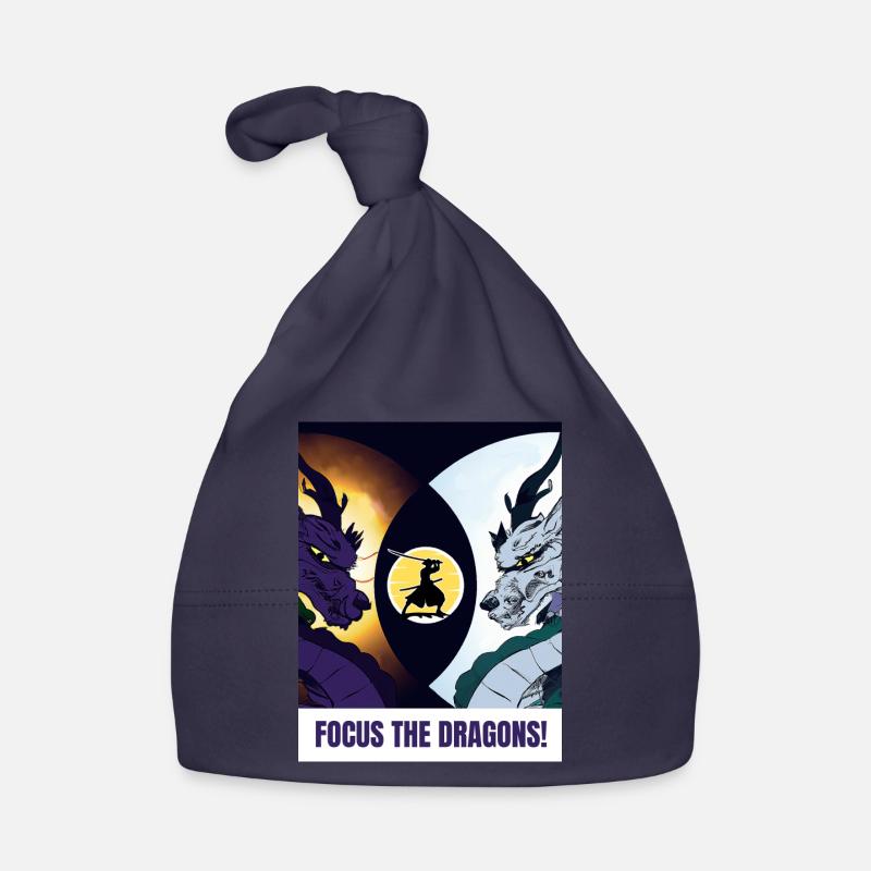 Samurai und zwei Drachen - Focus the Dragons Baby Bio-Mütze