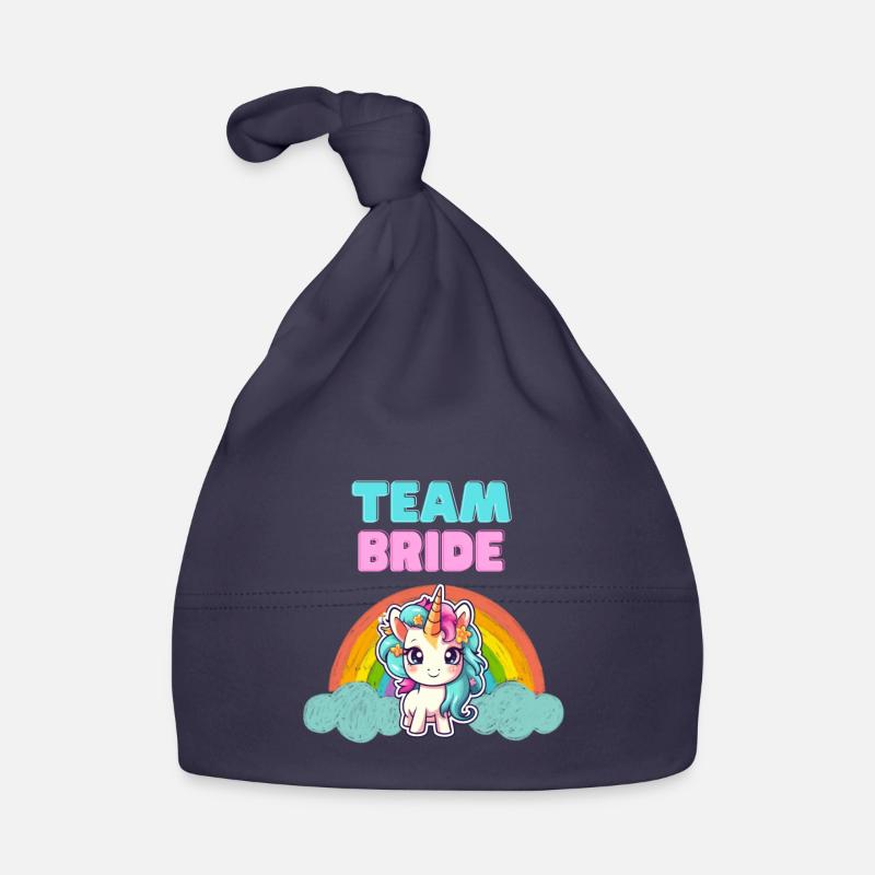 Conception de licorne « Team Bride » - Bonnet bio Bébé - marine